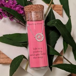 Sterling Silver "Life is a Journey" Compass Neckla